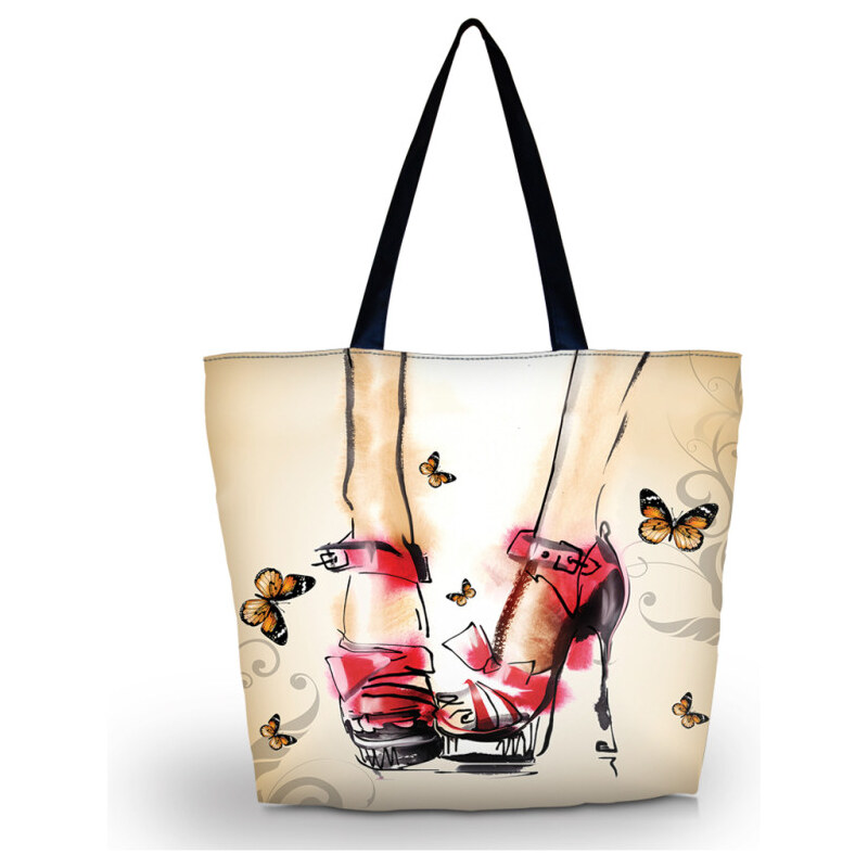 Nákupná a plážová taška Huado - Červené lodičky 65221204