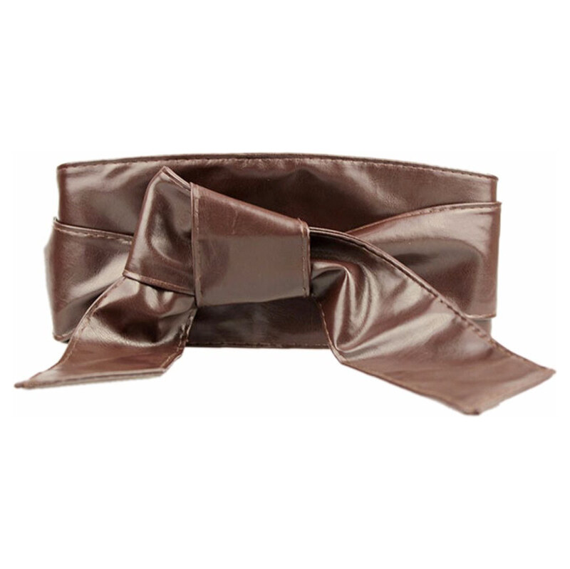 Lifestyle Dámský hnedý široký opasok z eko kože 65221258