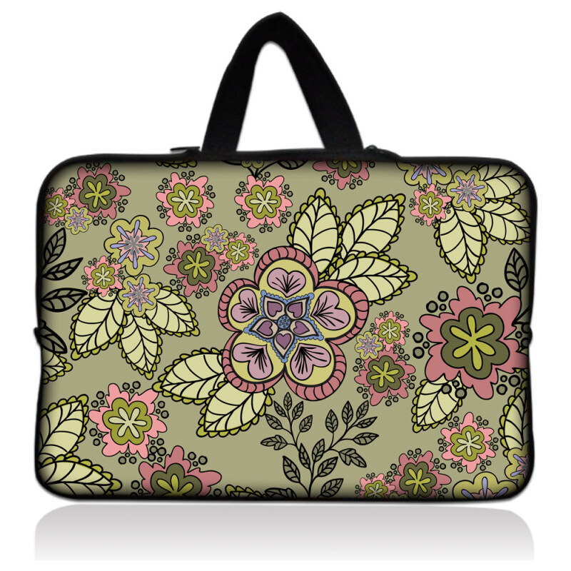 Taška Huado pre notebook do 12.1 Retro zelené kvítí 65221264