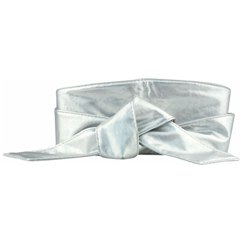 Lifestyle Dámský strieborný široký opasok z eko kože 65221257