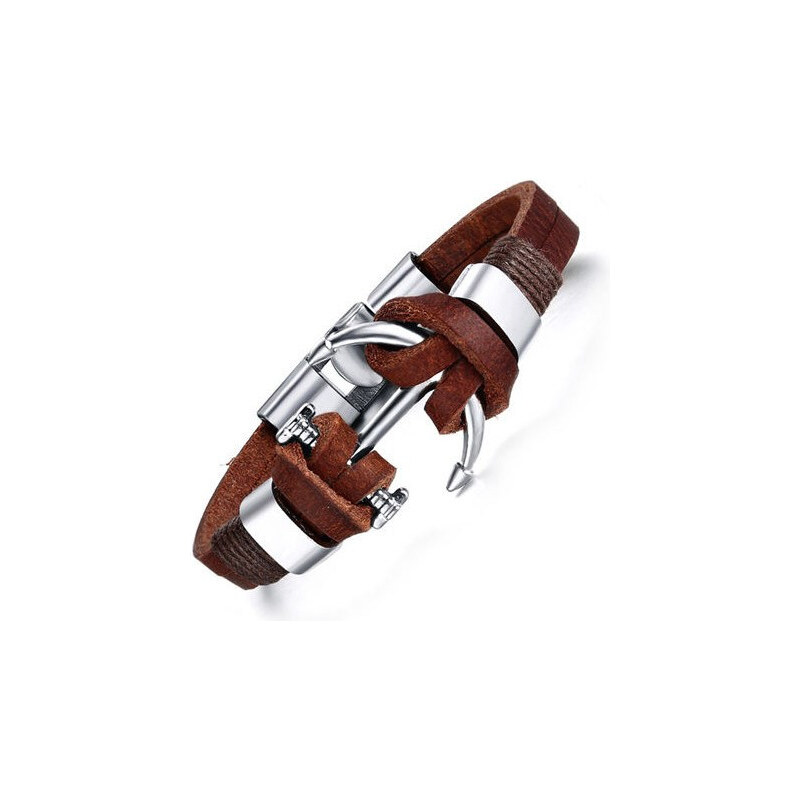 Lodestar Pánský kožený náramok Kotva 65221381