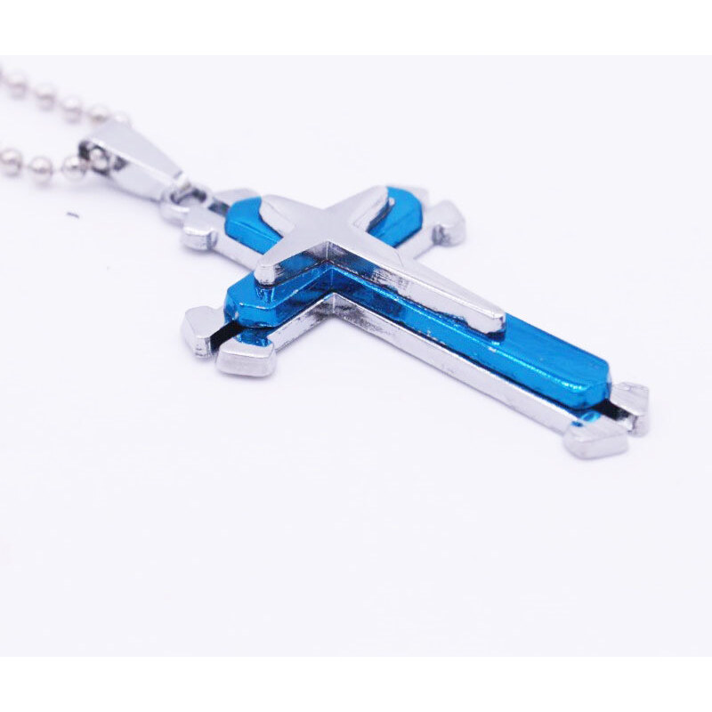 Impress Jewelry Prívesok krížik Marcus - modrý s retiazkou 65221453