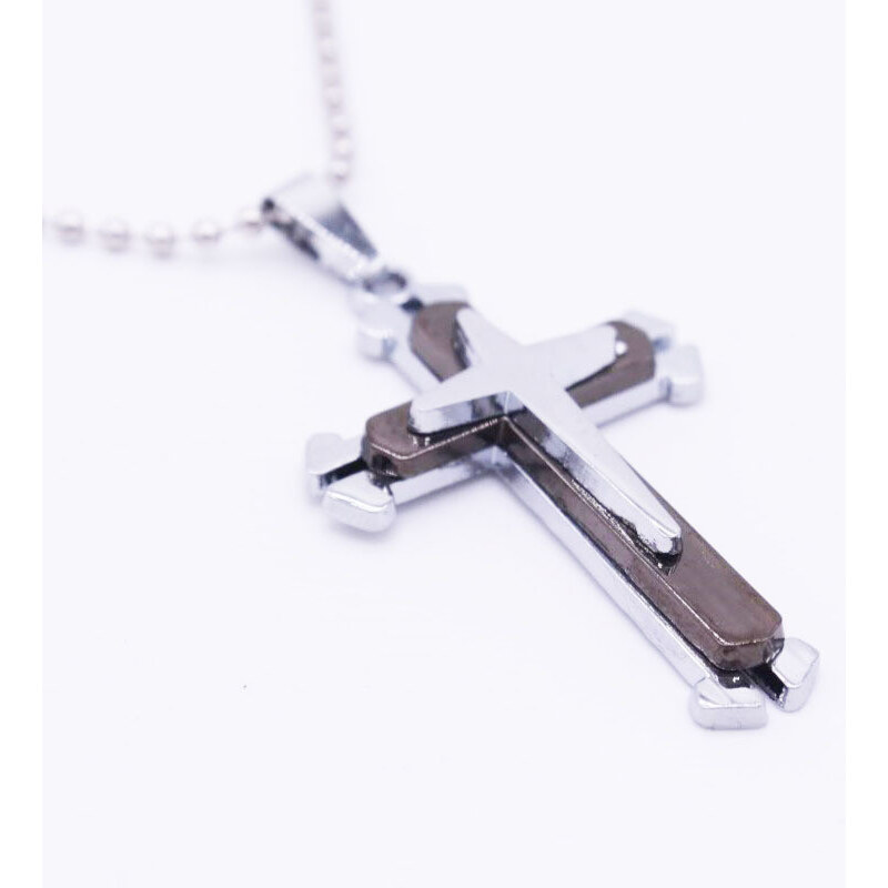 Impress Jewelry Prívesok krížik Marcus - čierny s retiazkou 65221452