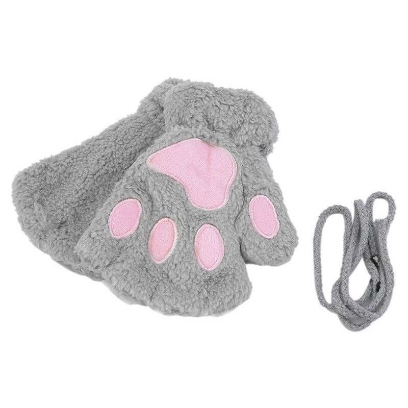Cixi Plyšové rukavice sivé medvedie tlapky 65221643