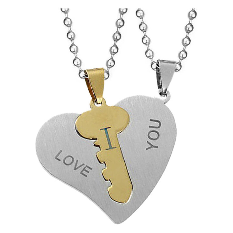 Impress Jewelry Oceľové prívesky pre pár Srdce s kľúčom 65221759