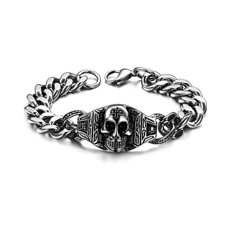 Impress Jewelry Náramok z chirurgickej ocele Hazard Skull 65221885