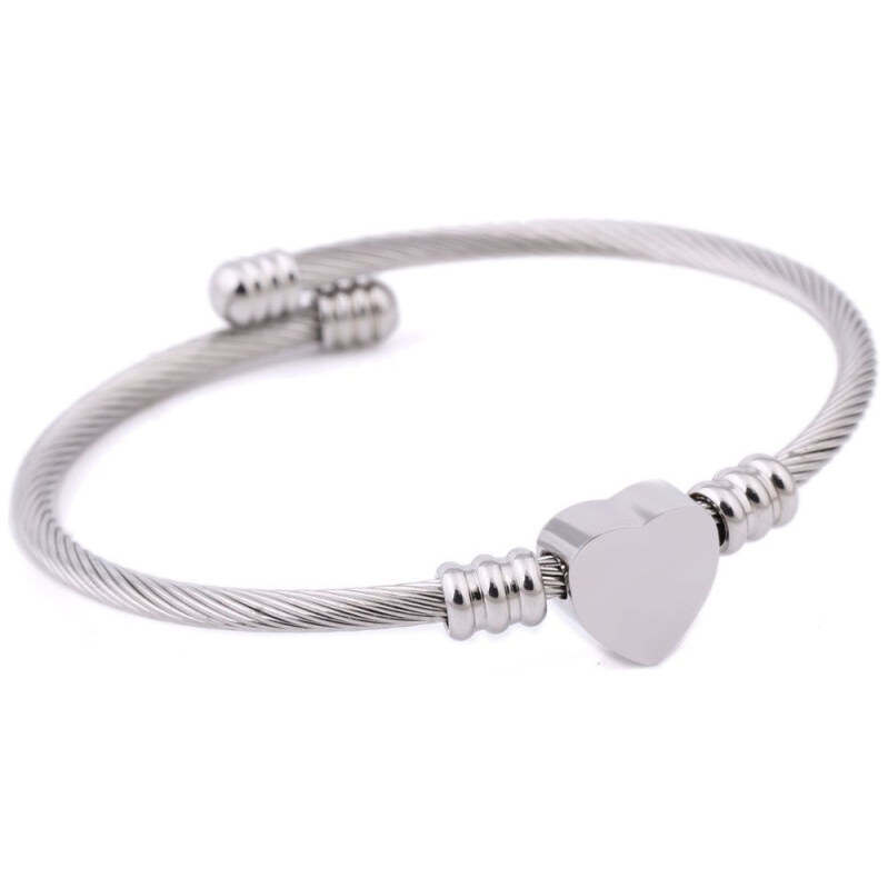 Impress Jewelry Zkrútený náramok z chirurgickej ocele Srdce 65222003