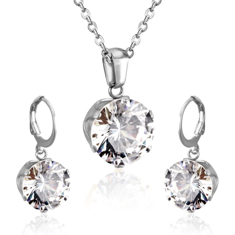 Impress Jewelry Súprava šperkov z chirurgickej ocele Clear 65222008