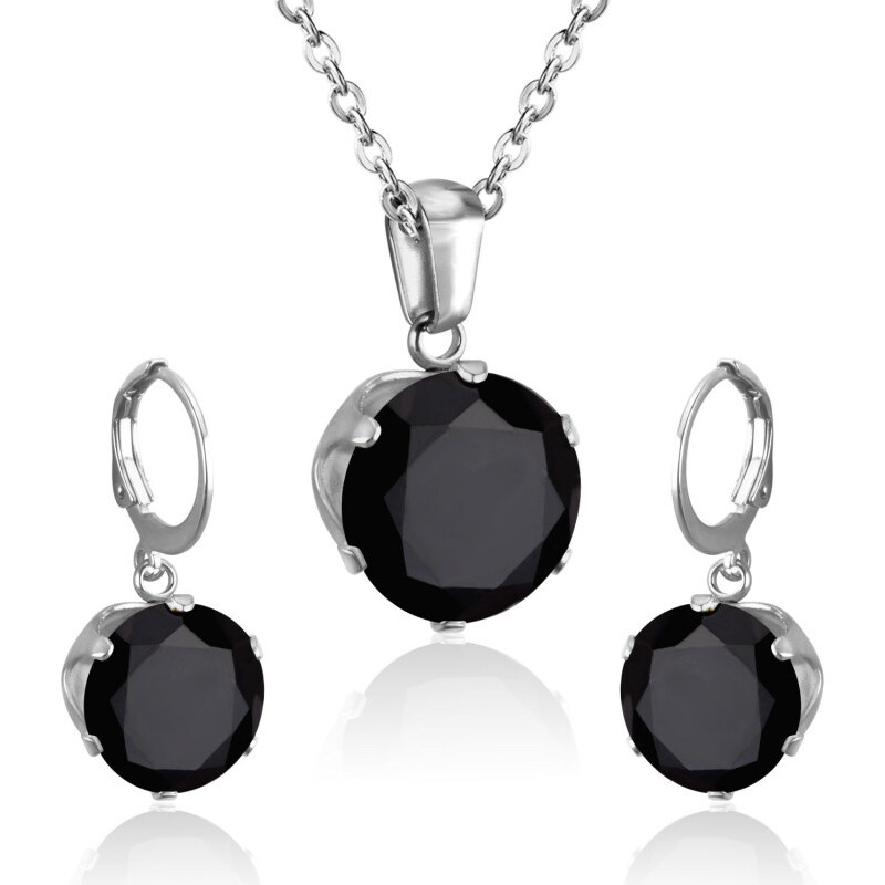 Impress Jewelry Súprava šperkov z chirurgickej ocele čierne 65222009