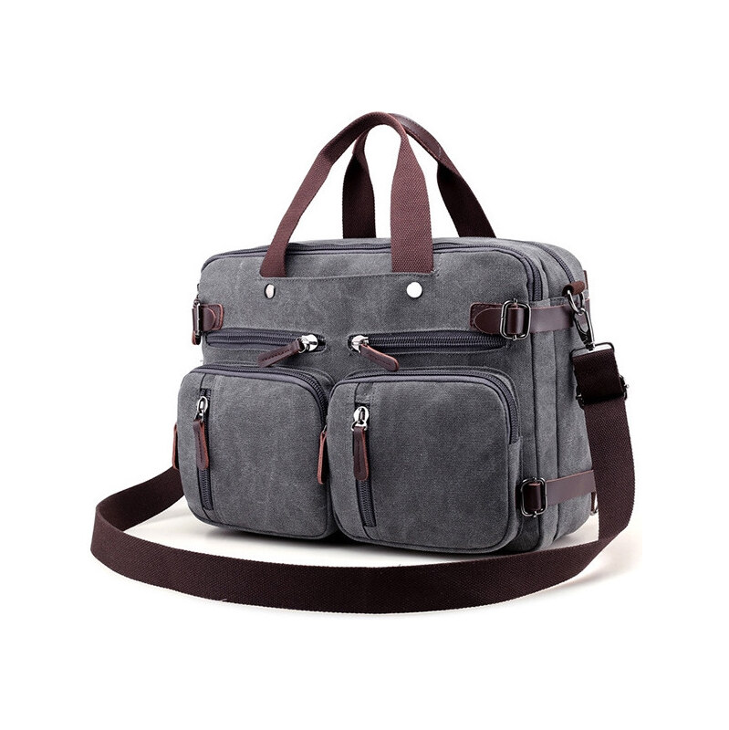 Lifestyle Pánská plátená taška crossbody Savior šedá 65222021