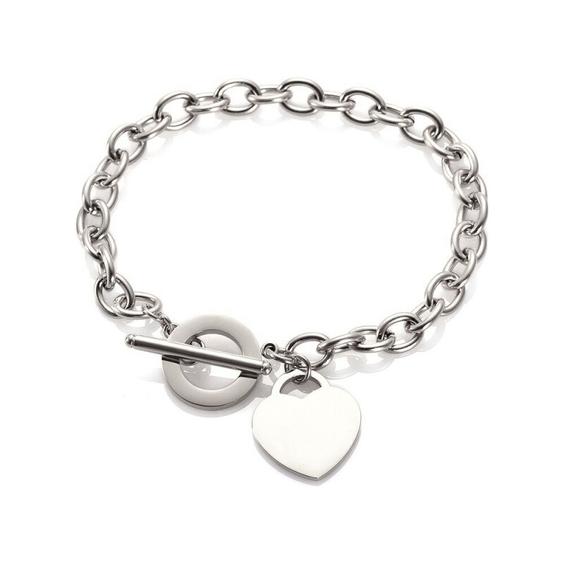 Impress Jewelry Náramok z chirurgickej ocele Srdiečko Emori Stireborné 65222162