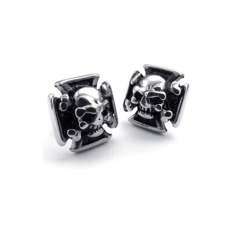 Titan Jewerly Náušnice z chirurgickej ocele Punk Skull lebka 65222269