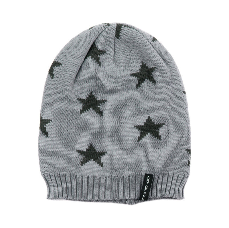 ArtOfPolo pletená čiapka Star Šedá 65222307