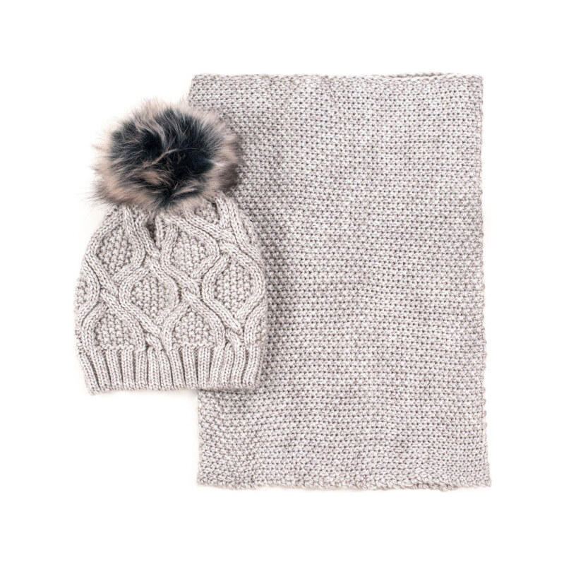 Artofpolo Dámský set čiapka a šála Sweet Paris Hnědý 65222316