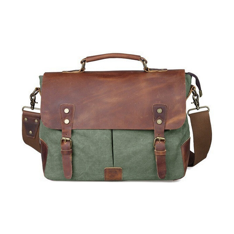 Vormor pánska kožená retro brašňa Grind - zelená 65222379