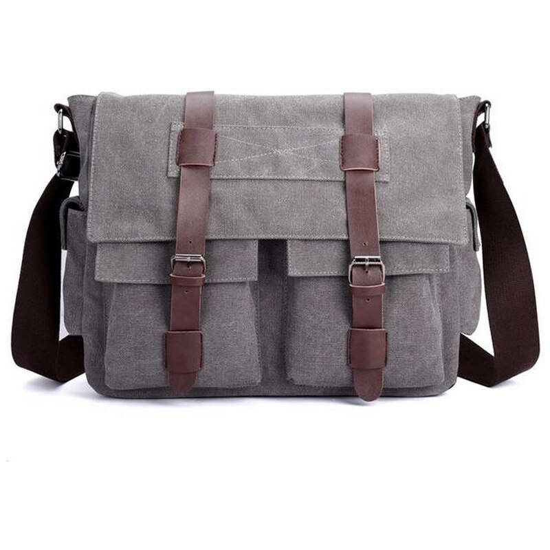 LoSmile pánska plátená taška Travis LS1658GR Šedá 65222420