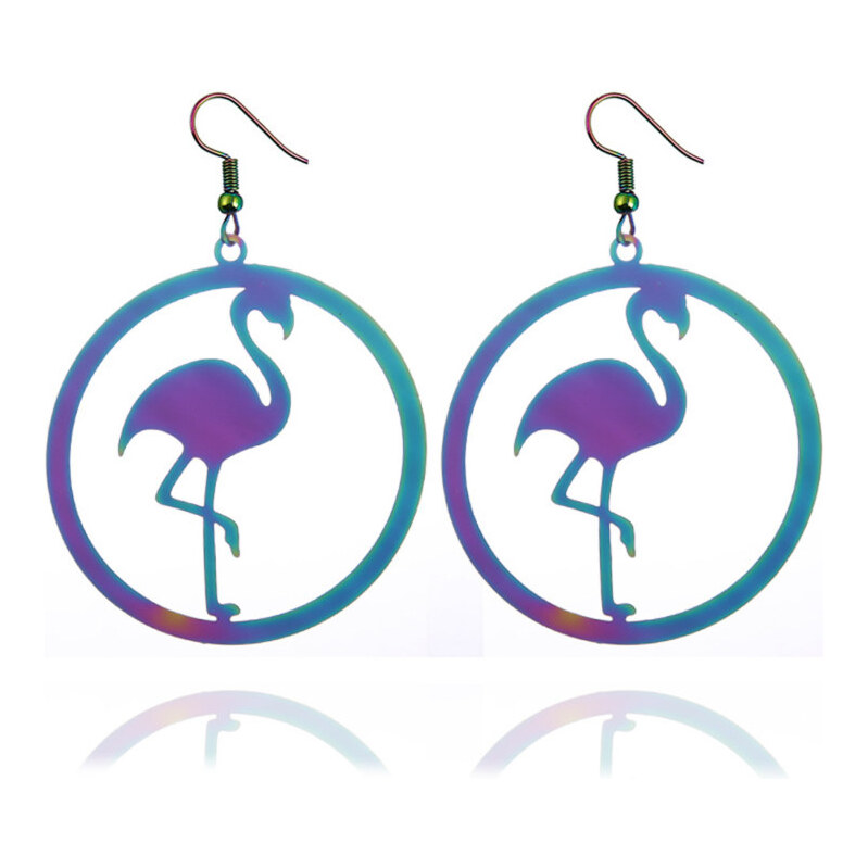 Impress Jewelry Oceľové náušnice kruhy Plameniak 45mm 65222487