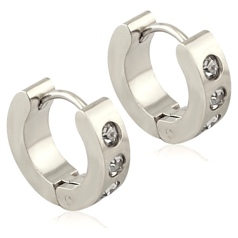 Impress Jewelry Oceľové Náušnice kruoužky s kryštálmi Agatha 65222564