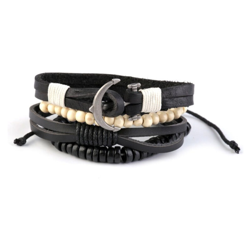 Lodestar Set pánskych náramkov 4 kusov Kotva 65222603