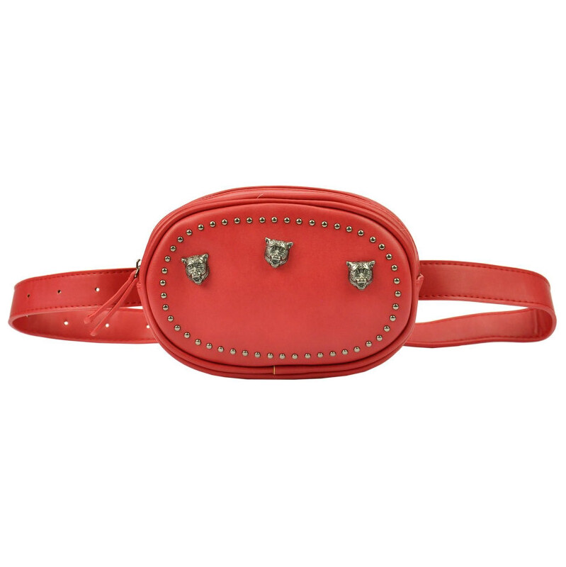 Gregorio Glamour koženková ľadvinka s lebky Červená 65222691