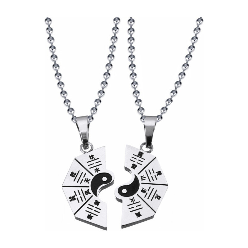 Impress Jewelry Oceľové prívesky pre dvoch Jin Jang Osem trigramov 65222744