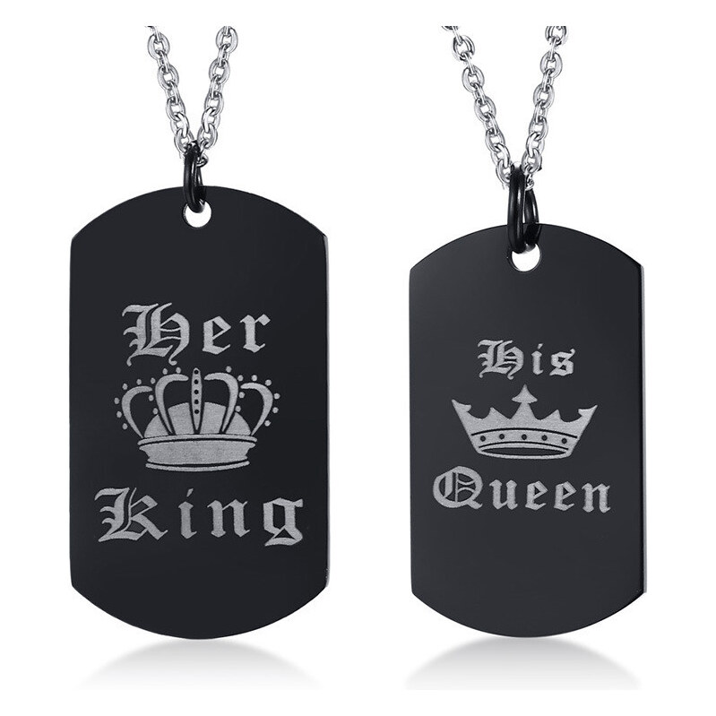 Impress Jewelry Oceľové prívesky pre pár King and Queen 65222748