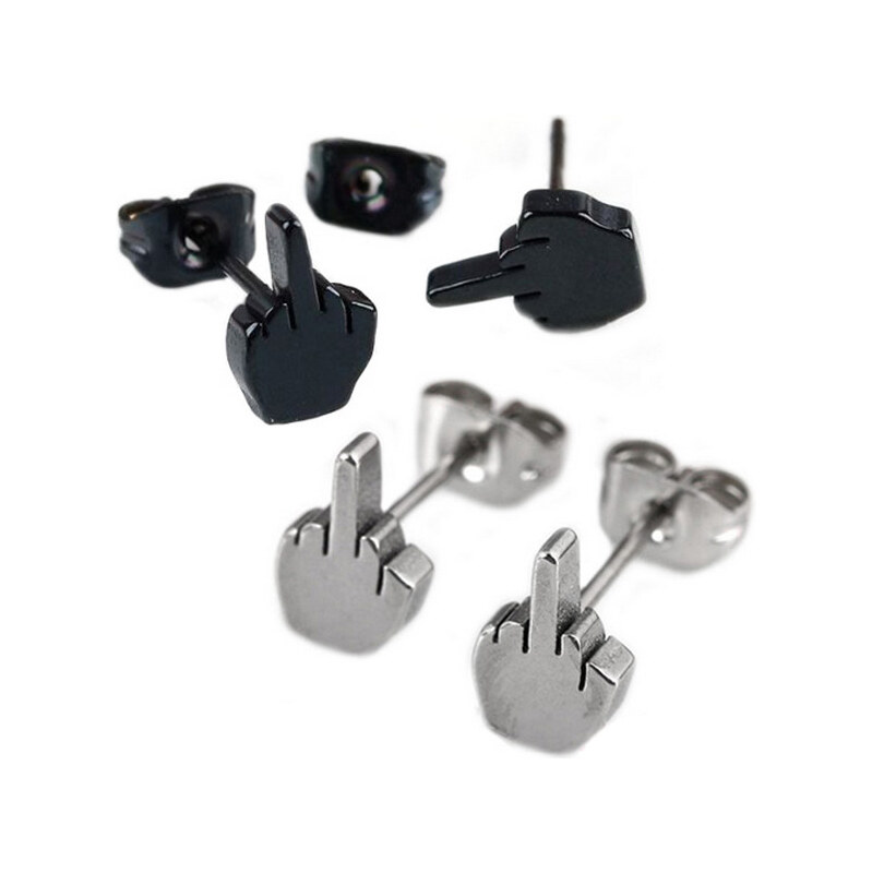 Impress Jewelry Náušnice pecky z chirurgickej ocele Fuck You 65222775