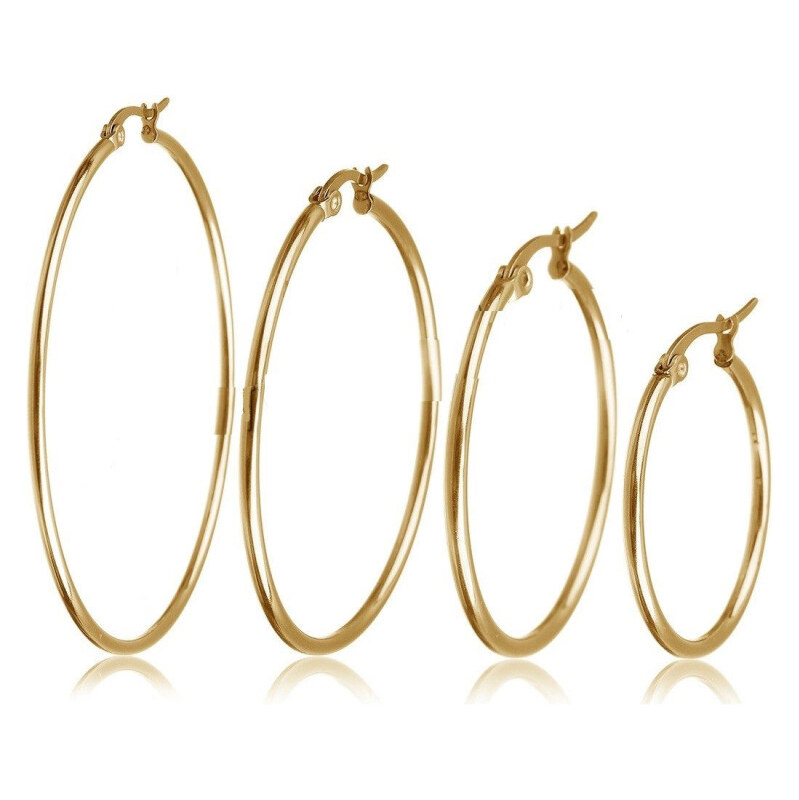 Impress Jewelry Oceľové náušnice kruhy 20-70 mm Just me Zlaté 65222967