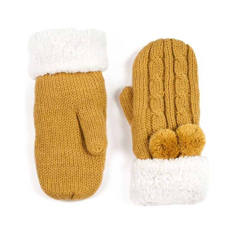 Artofpolo Dámske palčiaky rukavice s brmbolcom Horčicové 65223064