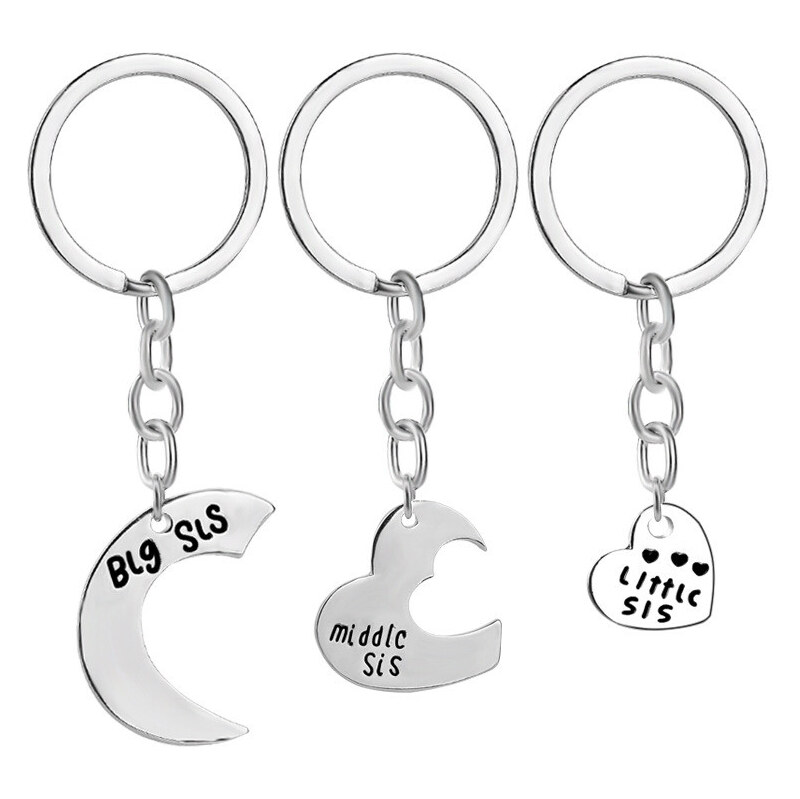 Impress Jewelry Oceľové kľúčenky Puzzle Love Sister 3v1 65223087