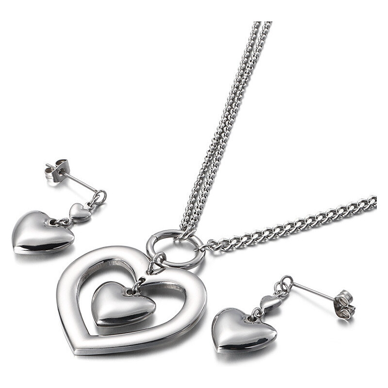 Impress Jewelry Súprava šperkov z chirurgickej ocele Srdce v Srdci 65223144