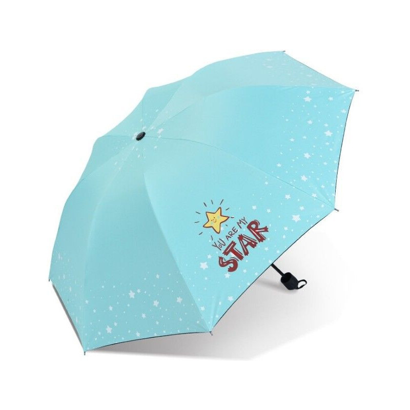 Carla Dievčenský skladací dáždnik STAR tyrkysový 65223158
