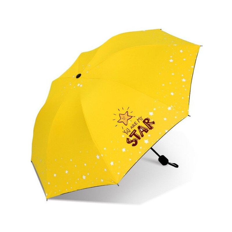 Carla Dievčenský skladací dáždnik STAR žltý 65223157