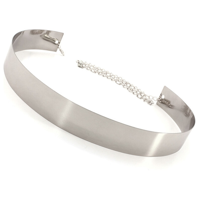 Lifestyle Dámsky celokovový opasok Flat - Strieborný 65223250