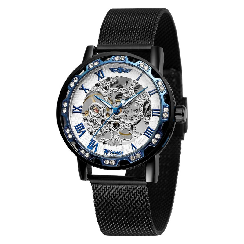 Winner mechanické hodinky Diomond Black JS22 65223276