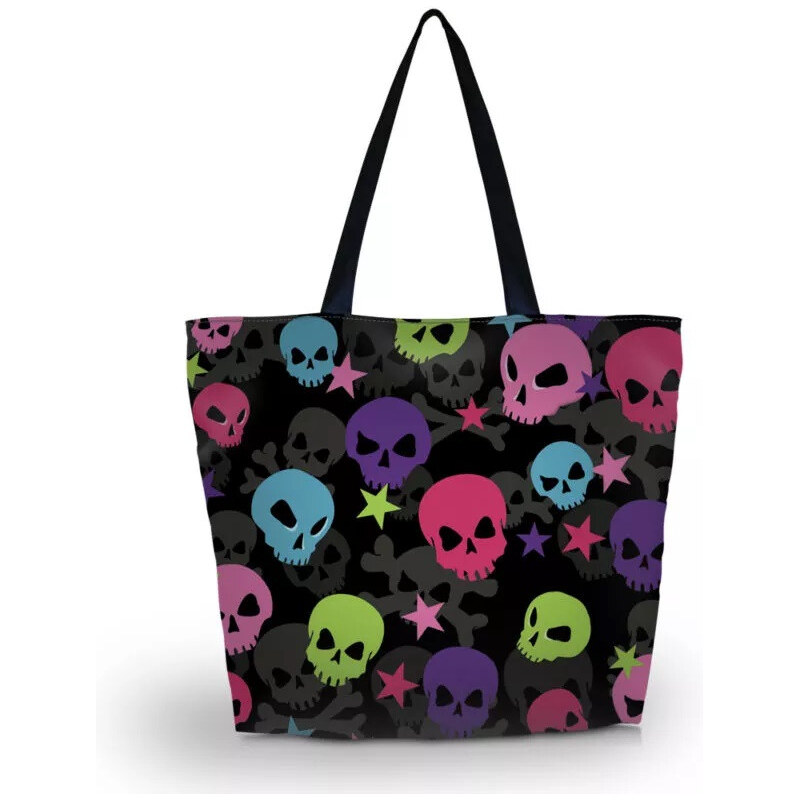 Huado nákupná a plážová taška - Happy Skulls 65223486