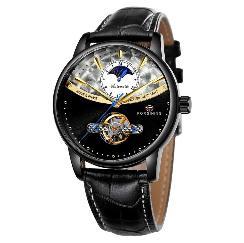 FORSINING pánske automatické hodinky Moonlight 9M3B1 Čierne 65223586