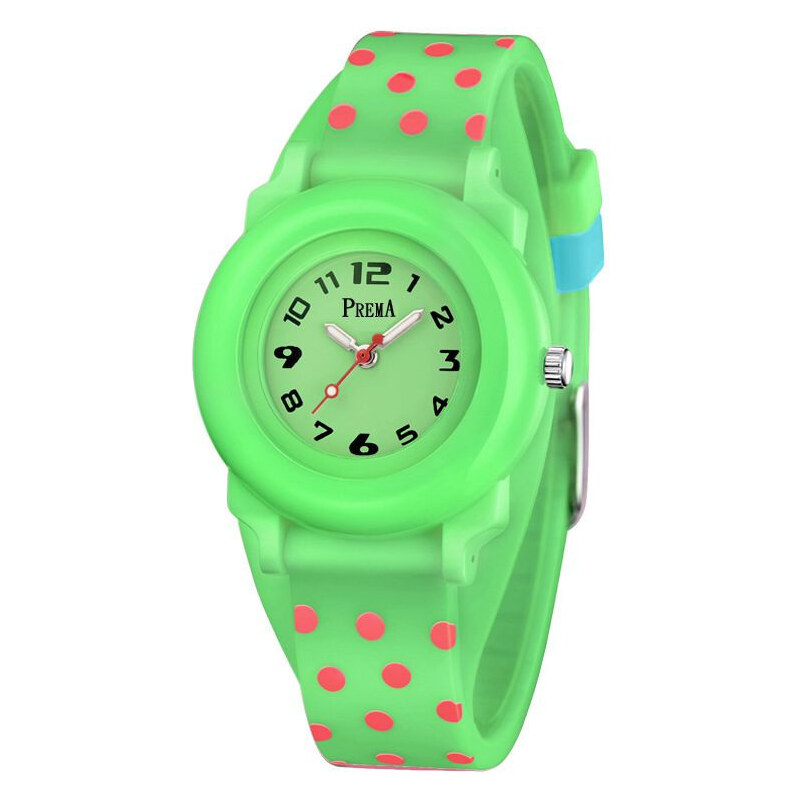 Shim Watch Prema dievčenské silikónové hodinky Polka Dots Zelené 65223594