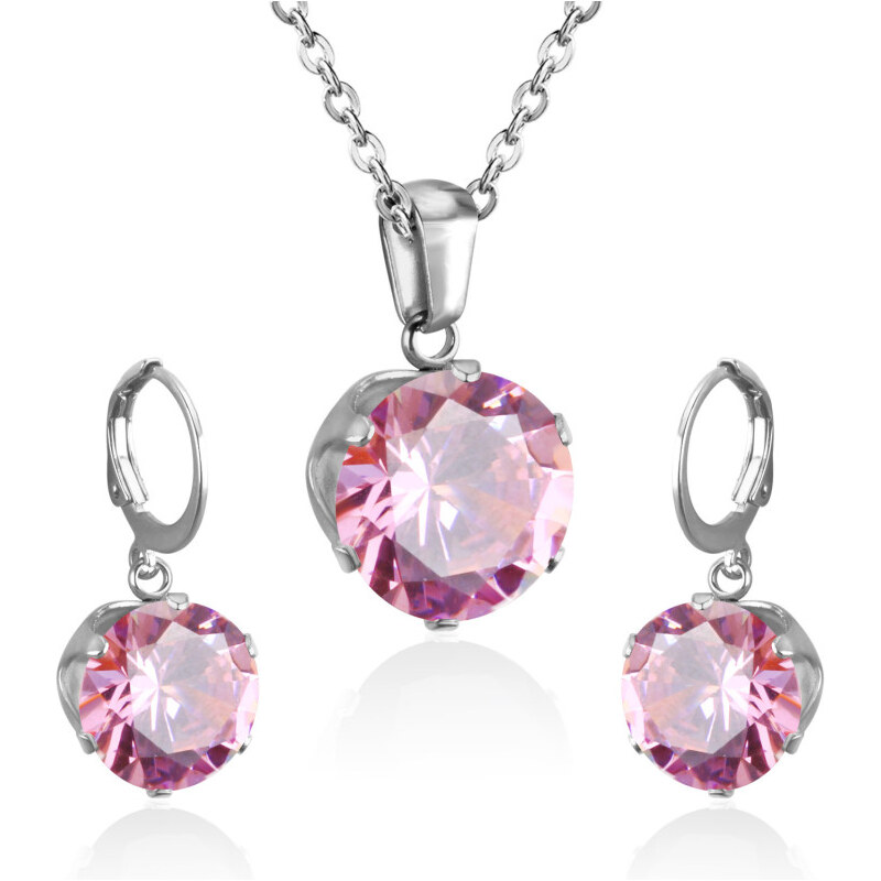 Impress Jewelry Súprava šperkov z chirurgickej ocele Ružová 65223601
