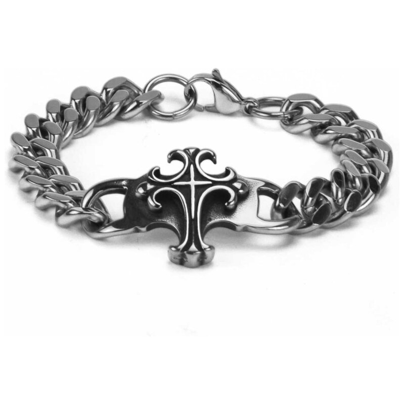 Impress Jewelry Náramok z chirurgickej ocele Christ Cross 65223662