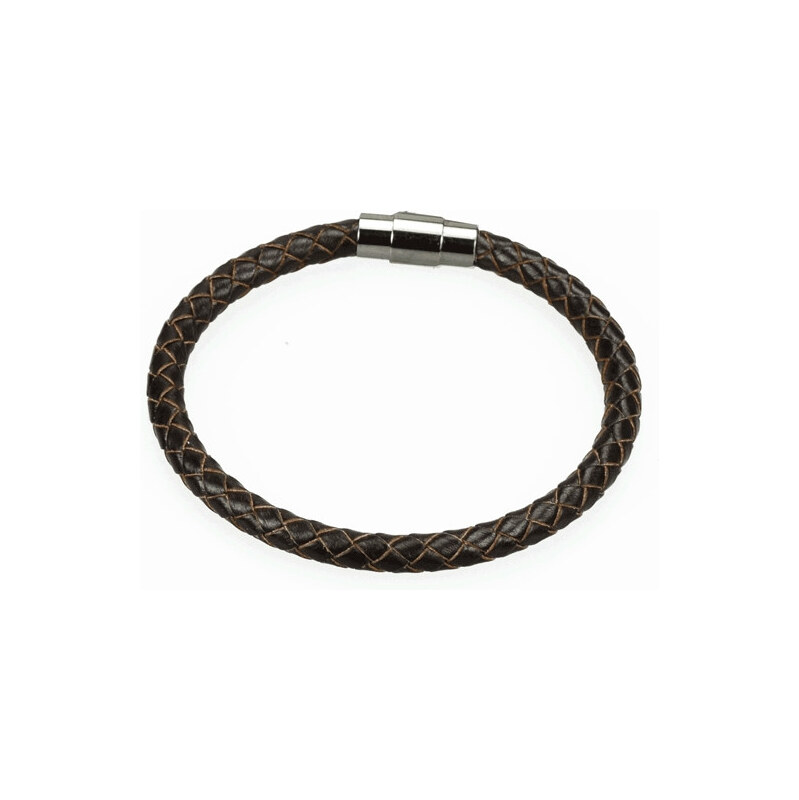 Impress Jewelry Splietaný náramok z pravej kože a ocele 6 mm / 21 65223664