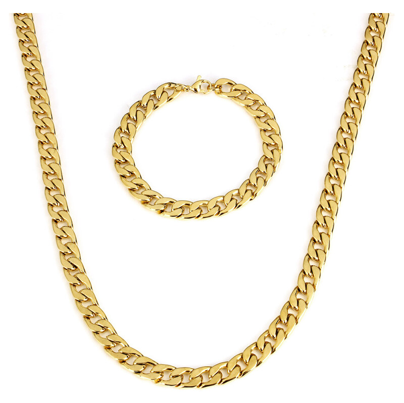 Impress Jewelry Sada z chirurgickej ocele masívu Cuban Gold / retiazka 65223827