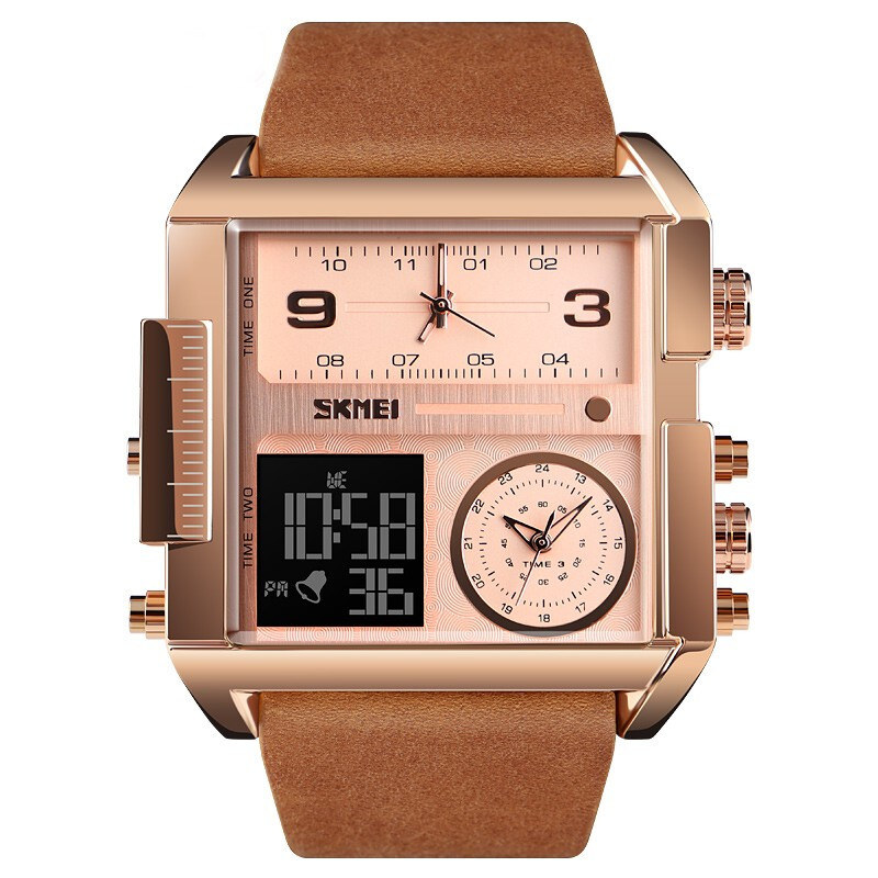 Cavaldi SKMEI 1391 duálny hodinky 3 times Rose gold Hnedé 65223822