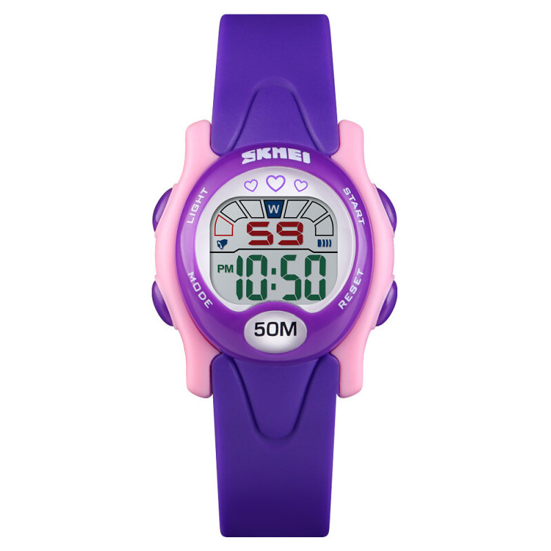 SKMEI 1478 dievčenské športové hodinky Love It Fialové 65223830