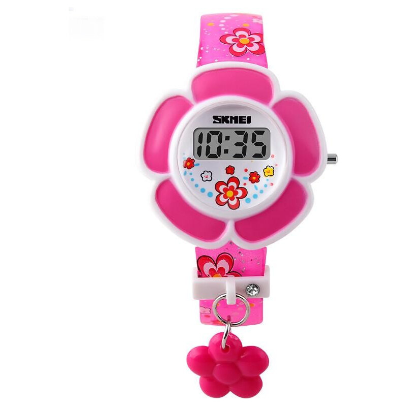 SKMEI 1144 digitálne dievčenské hodinky Flowers Ružové 65223826