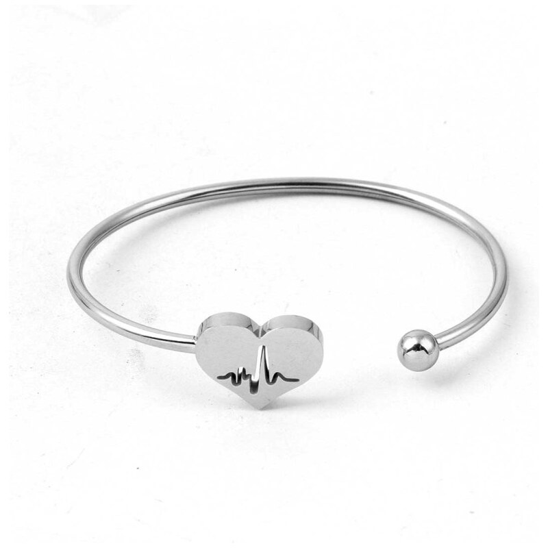 Impress Jewelry Náramok z chirurgickej ocele Heart Beat 65223869