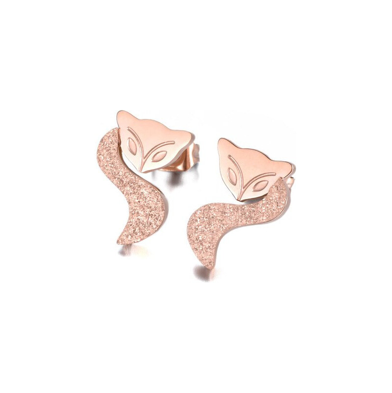 Impress Jewelry Puzetové náušnice z chirurgickej ocele Liška- Fox 65223867