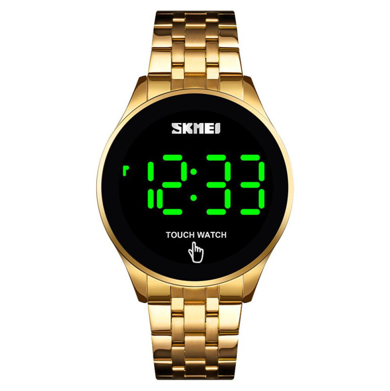 Skmei 1579 celokovové LED hodinky Touch Me Zlaté 65224035