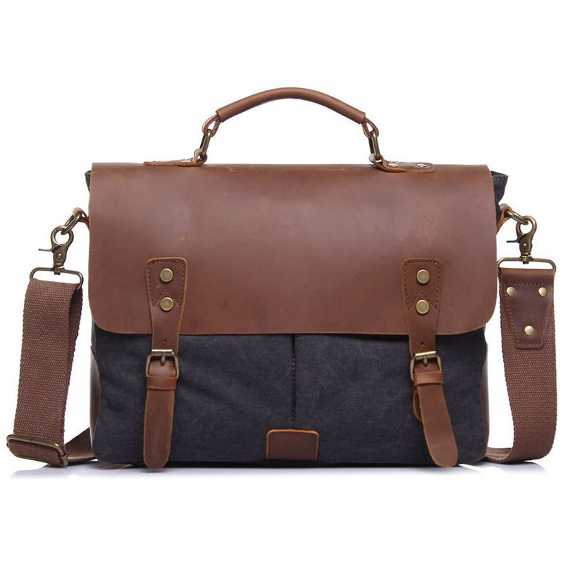 Vormor pánska kožená retro brašna Grind Tmavo šedá 65224052