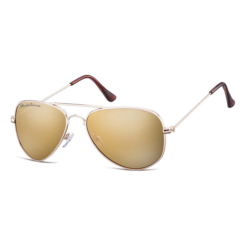 Montana slnečné okuliare pilotky Hnedé zrkadlovky - zlatý rám 65224095